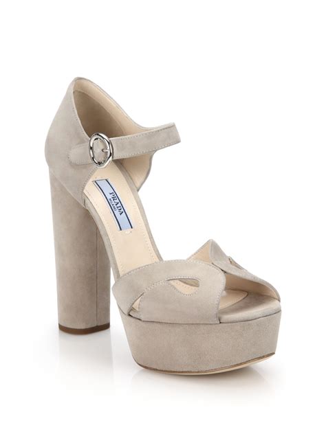 prada suede platform shoes|prada sandals.